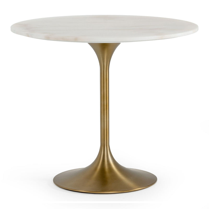 Collins - Glam White Marble & Gold Dining Table — view 5