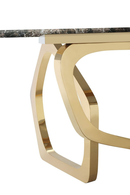 Colton - Modern Brown & Gold Dining Table — view 2