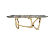 Colton - Modern Brown & Gold Dining Table — view 5