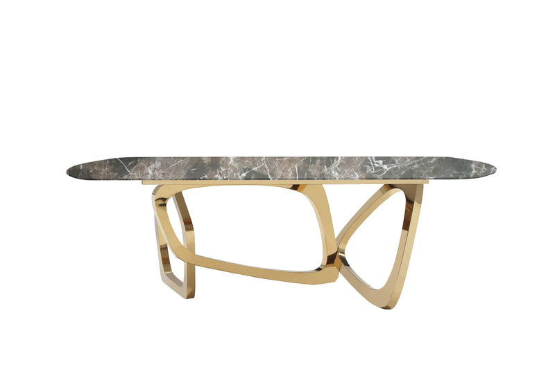 Colton - Modern Brown & Gold Dining Table — view 5