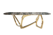Colton - Modern Brown & Gold Dining Table — view 4