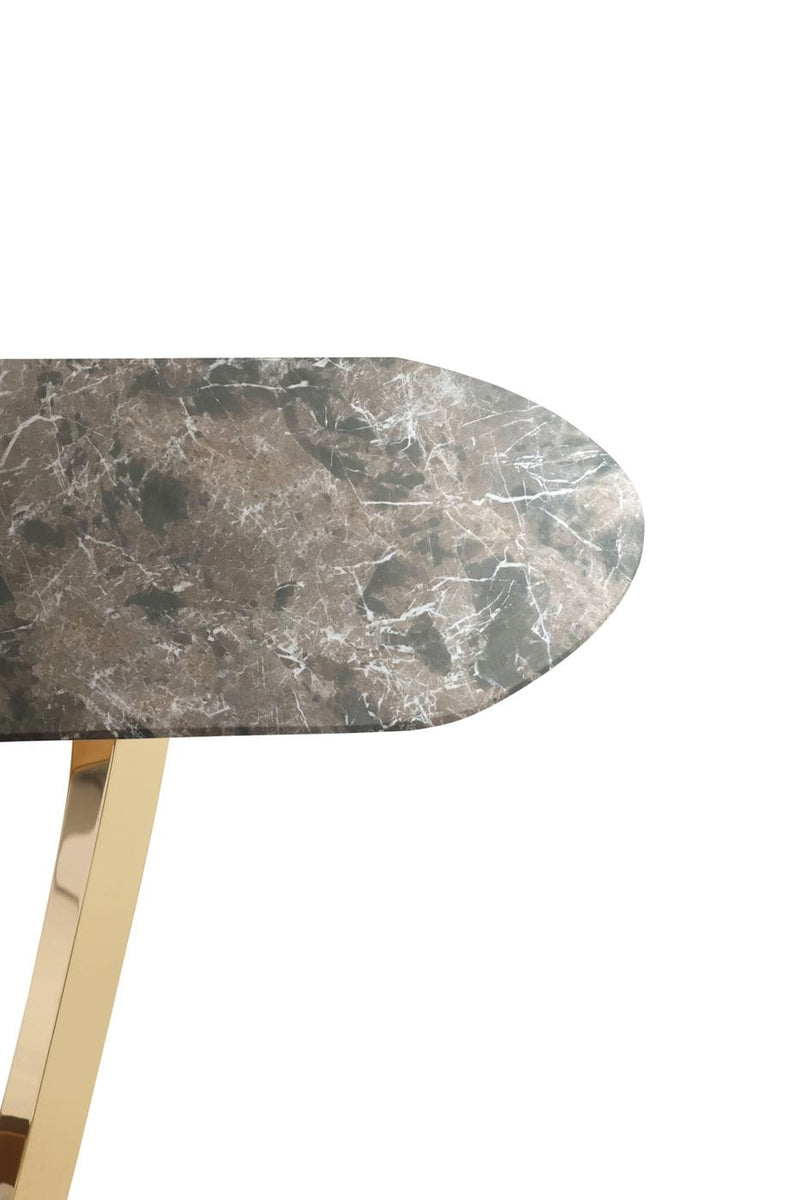 Colton - Modern Brown & Gold Dining Table — view 3