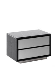 Concord - Modern Black Marble + Black Ash + Aluminum Nightstand — view 2