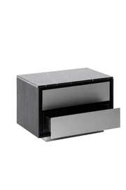 Concord - Modern Black Marble + Black Ash + Aluminum Nightstand — view 5