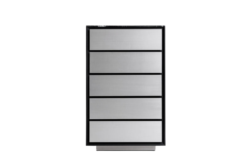 Concord - Modern Black Marble + Black Ash + Aluminum Chest
