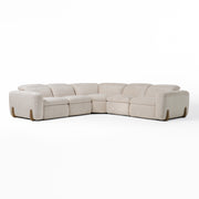 Conrad - Modern Beige Fabric Sectional Sofa With 3 Recliners — view 2