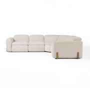 Conrad - Modern Beige Fabric Sectional Sofa With 3 Recliners — view 5