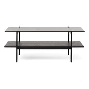 Conley - Mid-Century Modern Grey Glass + Black Ash Coffee Table — view 5