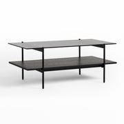 Conley - Mid-Century Modern Grey Glass + Black Ash Coffee Table — view 2
