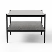 Conley - Mid-Century Modern Grey Glass + Black Ash Coffee Table — view 3