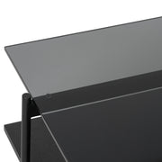 Conley - Mid-Century Modern Grey Glass + Black Ash Coffee Table — view 4