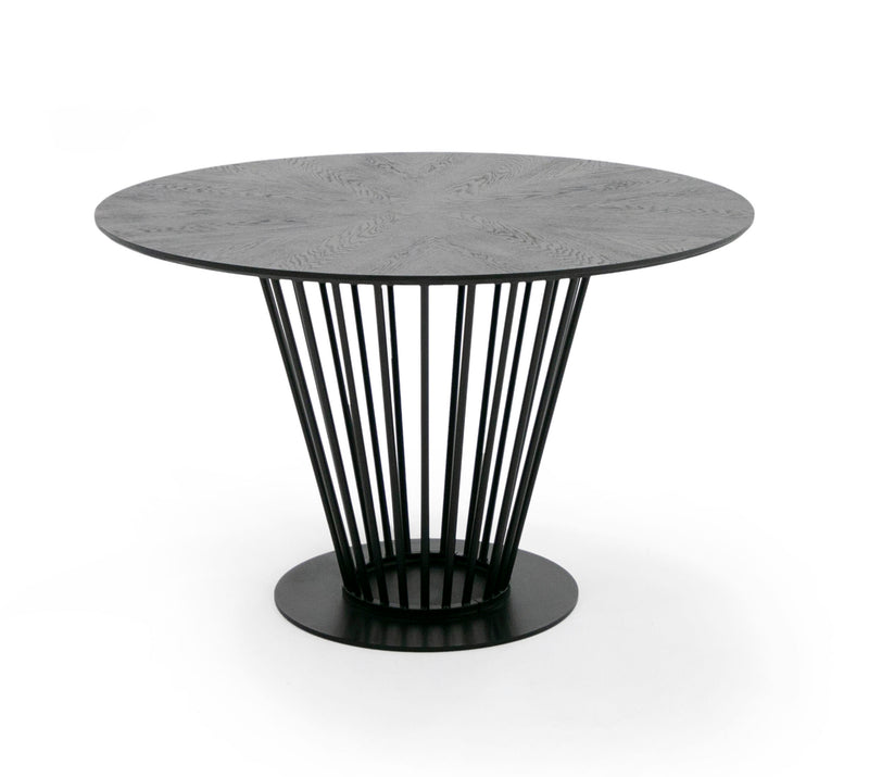 Conroy - Modern Black Round Dining Table — view 2