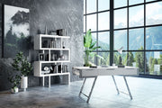Maze Modern White High Gloss Bookcase — view 2
