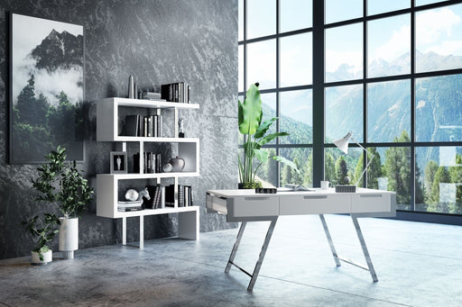 Maze Modern White High Gloss Bookcase — view 2