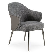 Skyline + Cora - Modern Black Crocodile + Grey Fabric & Leatherette Dining Set — view 2