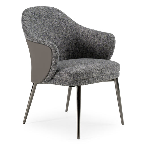 Skyline + Cora - Modern Black Crocodile + Grey Fabric & Leatherette Dining Set — view 2
