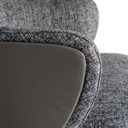 Skyline + Cora - Modern Black Crocodile + Grey Fabric & Leatherette Dining Set — view 3