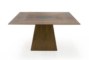 Cora- Modern Walnut and Black Tempered Glass Dining Table — view 4