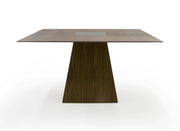Cora- Modern Walnut and Black Tempered Glass Dining Table — view 5