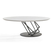 Corbett - Modern High Gloss White w/ Frosted Glass Dining Table — view 3