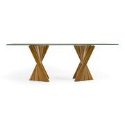 Corbin Mid-Century Walnut & Glass Dining Table — view 2