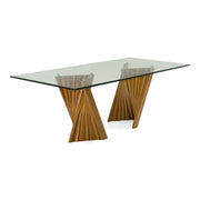 Corbin Mid-Century Walnut & Glass Dining Table — view 3