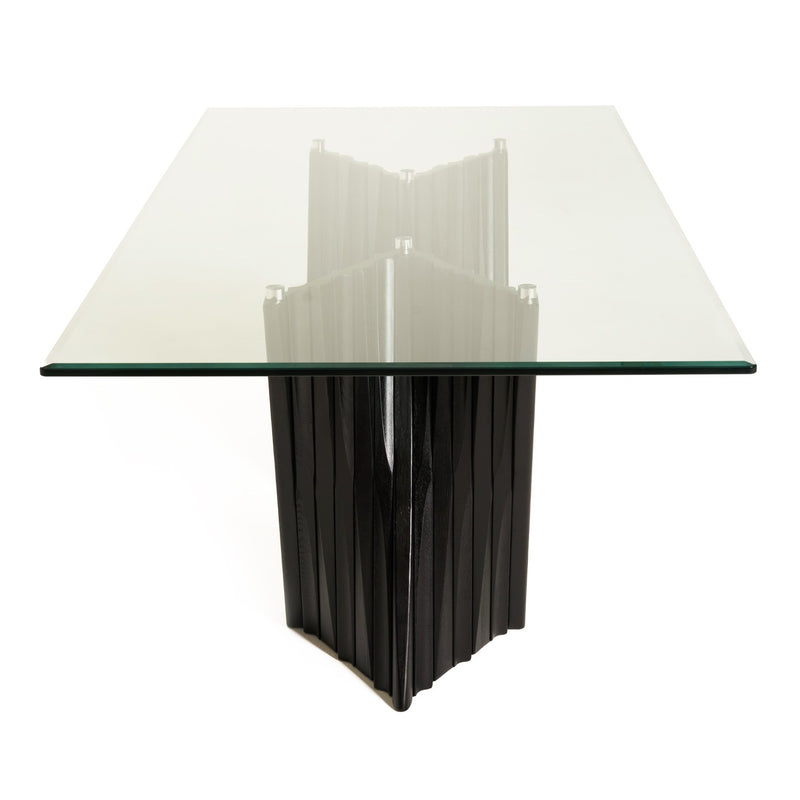 Corbin Mid-Century Black Ash & Glass Dining Table — view 5