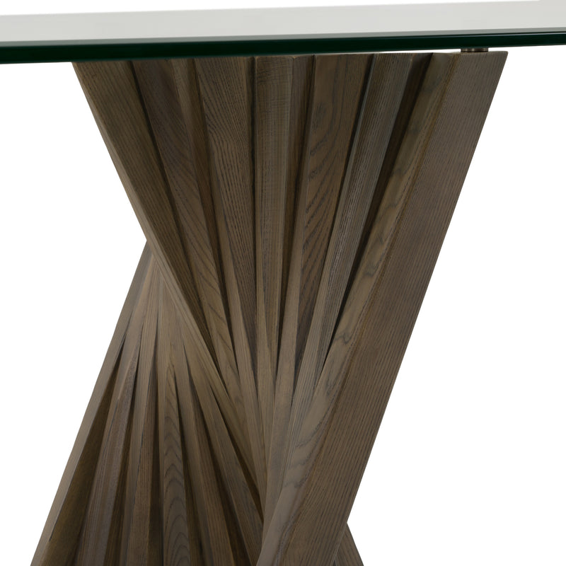 Corbin Mid-Century Grey Ash & Glass Dining Table — view 4