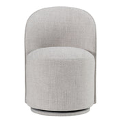 Correa - Modern Light Grey Fabric Swivel Dining Chair — view 2