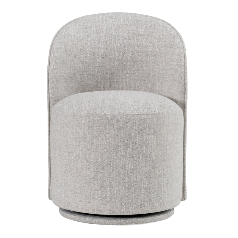 Correa - Modern Light Grey Fabric Swivel Dining Chair — view 2