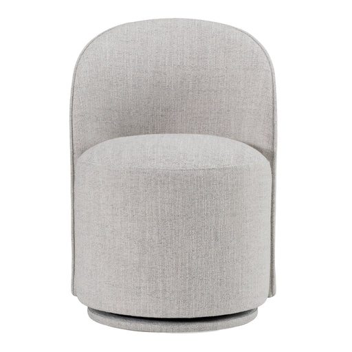Correa - Modern Light Grey Fabric Swivel Dining Chair — view 2