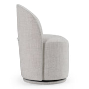 Correa - Modern Light Grey Fabric Swivel Dining Chair — view 3