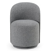 Correa - Modern Grey Fabric Swivel Dining Chair — view 2