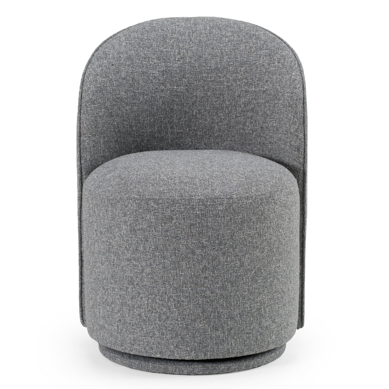 Correa - Modern Grey Fabric Swivel Dining Chair — view 2