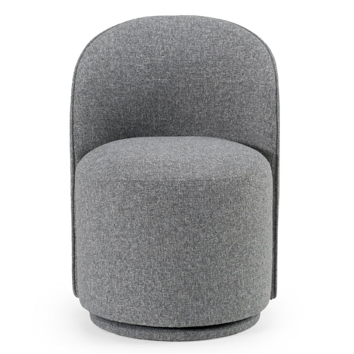 Correa - Modern Grey Fabric Swivel Dining Chair — view 2