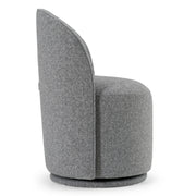 Correa - Modern Grey Fabric Swivel Dining Chair — view 3