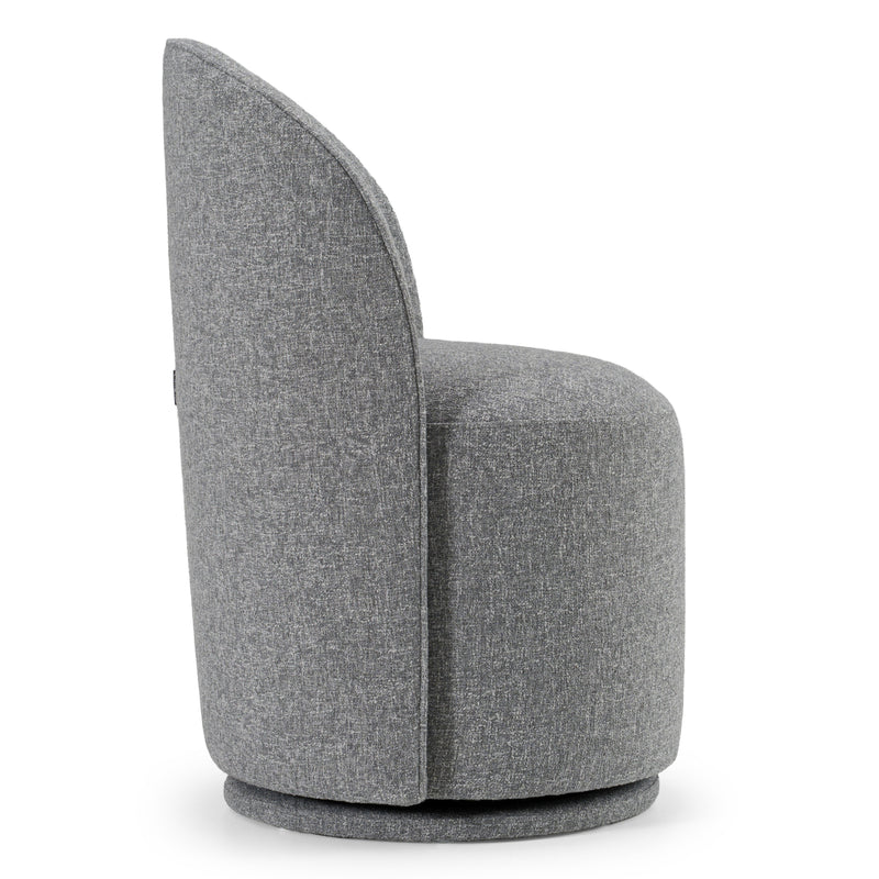 Correa - Modern Grey Fabric Swivel Dining Chair — view 3