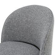 Correa - Modern Grey Fabric Swivel Dining Chair — view 5