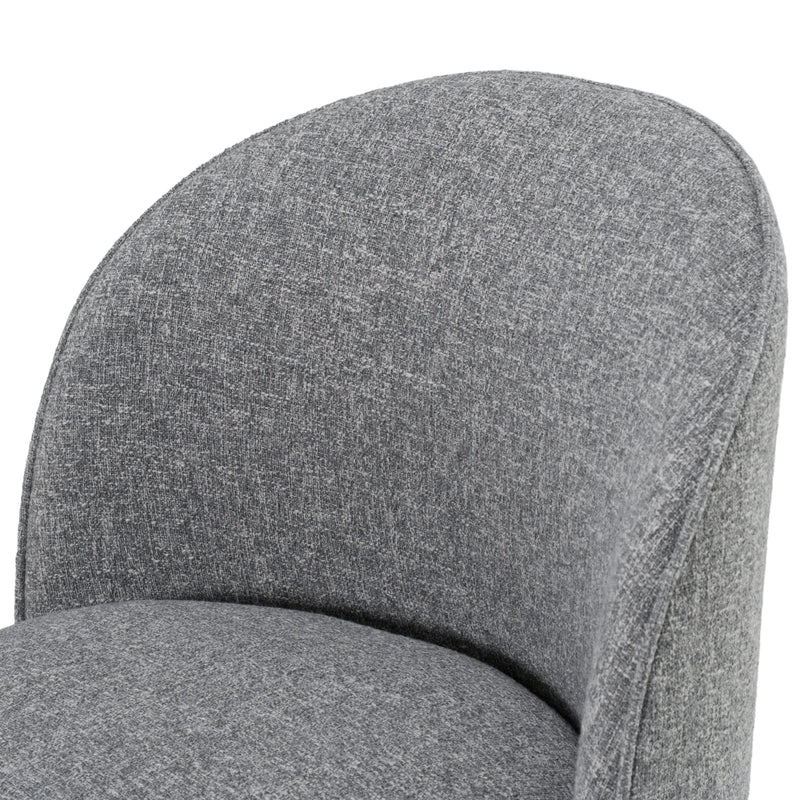 Correa - Modern Grey Fabric Swivel Dining Chair — view 5