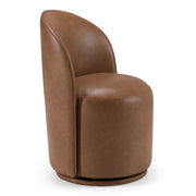 Correa - Modern Brown Vegan Leather Swivel Dining Chair — view 2