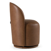 Correa - Modern Brown Vegan Leather Swivel Dining Chair — view 5