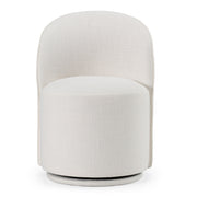 Correa - Modern White Fabric Swivel Dining Chair — view 2