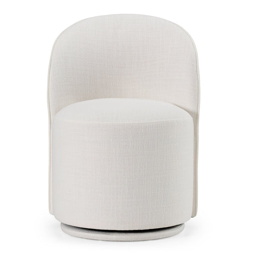 Correa - Modern White Fabric Swivel Dining Chair — view 2