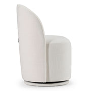 Correa - Modern White Fabric Swivel Dining Chair — view 3