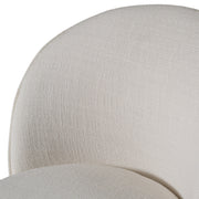 Correa - Modern White Fabric Swivel Dining Chair — view 5