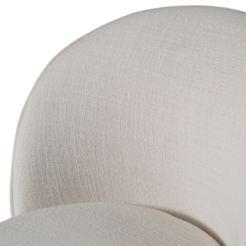 Correa - Modern White Fabric Swivel Dining Chair — view 5