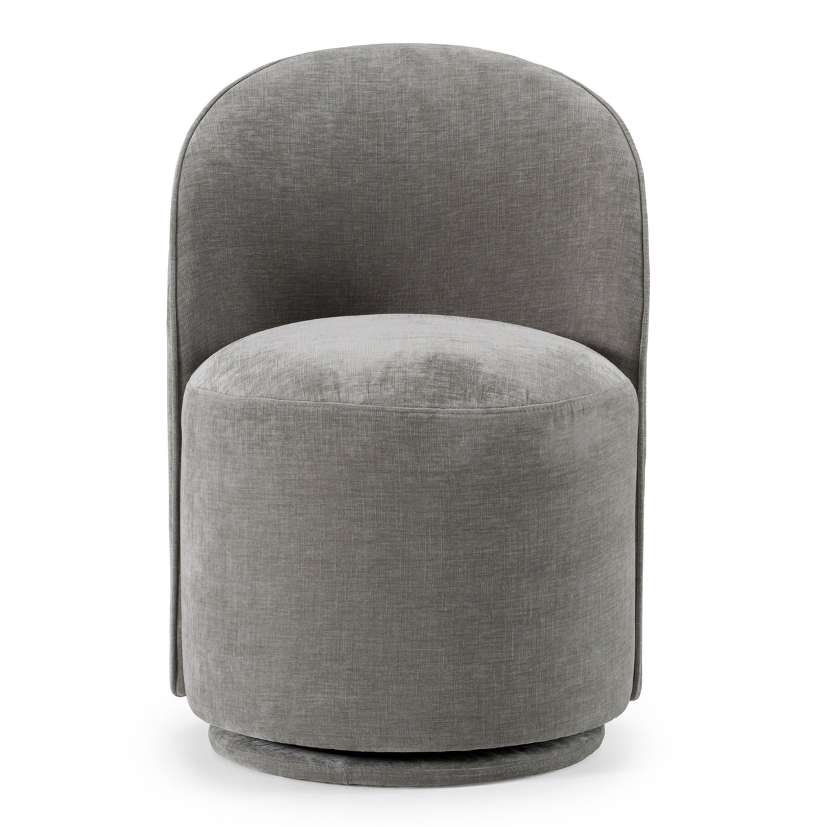 Correa - Modern Dove Grey Fabric Swivel Dining Chair — view 2