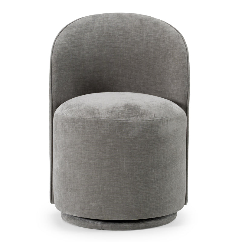 Correa - Modern Dove Grey Fabric Swivel Dining Chair — view 2