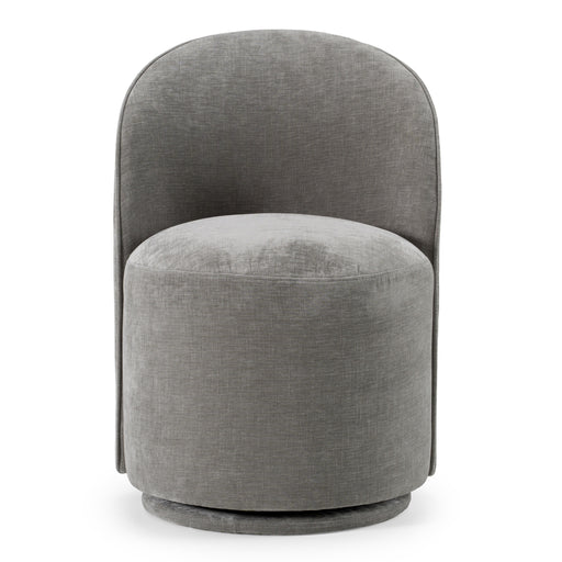 Correa - Modern Dove Grey Fabric Swivel Dining Chair — view 2