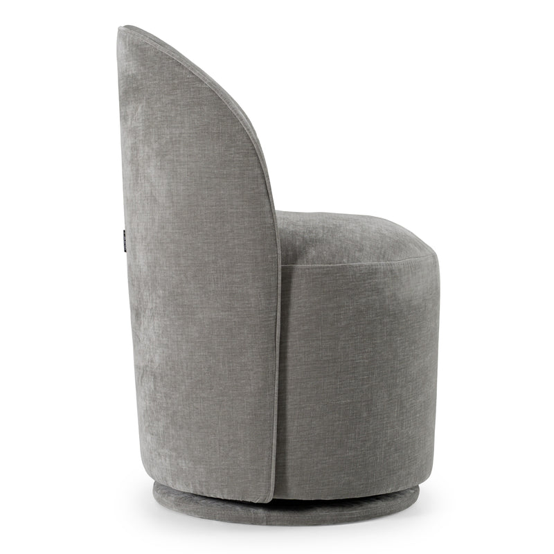 Correa - Modern Dove Grey Fabric Swivel Dining Chair — view 3